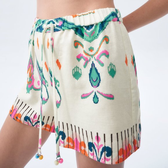 ✨HOST PICK✨ Zara Linen Blend Printed Shorts - Picture 3 of 14